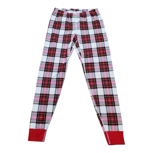 HANNA ANDERSSON SZ M Unisex Adult Holiday Plaid Long John Pajama Pants Red Green - Picture 1 of 8